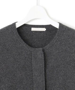 ICB ミルドウール ニットブルゾン チャコール系