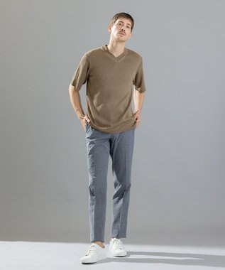 JOSEPH HOMME ラッスルギマ　Vネック半袖ニットＶＮ ベージュ系