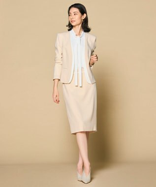 BEIGE， 【洗える】CINDY / タイトスカート Sheer Orange × White