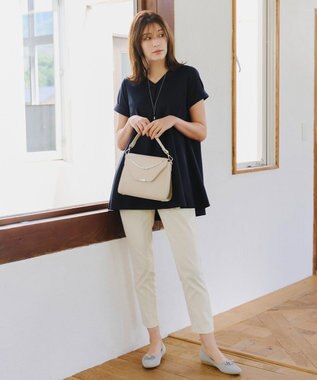 Tiaclasse 【接触冷感・洗える】はき痩せ美脚パンツ オフホワイト