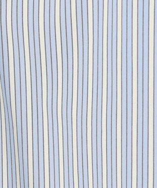 J.PRESS LADIES S 【洗える】BEZコットンナイロン ストライプ ピンタック ブラウス ブルー×イエローストライプ系1