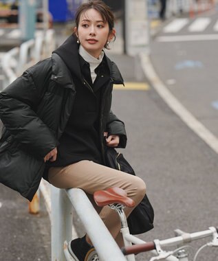 23区 【洗える】コットンエアーダンボール ドロスト フーディー ブラック系