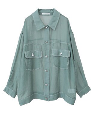 Green Parks ・ＥＬＥＮＣＡＲＥ　ＤＵＥ　カラーステッチシアーＧジャン Green