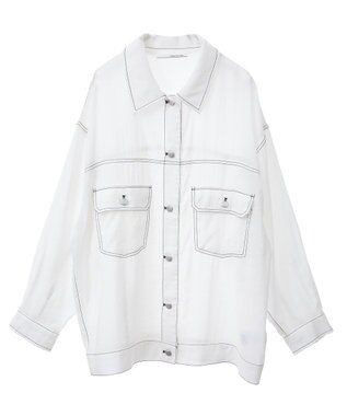 Green Parks ・ＥＬＥＮＣＡＲＥ　ＤＵＥ　カラーステッチシアーＧジャン Off White