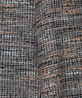 自由区 【洗える】エアリーツイードワイドクロップド パンツ グレイッシュミントミックス