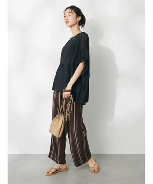 CRAFT STANDARD BOUTIQUE ウ゛ィンテージボイルティアード切替ブラウス Black