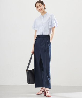 組曲 S スーパーライトストレッチ ワイドパンツ ネイビー系