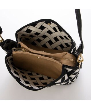 UNBILLION カシュカシュ cachecache / 柄アソートジャガード三つ口ショルダーバッグ ブラックミックス