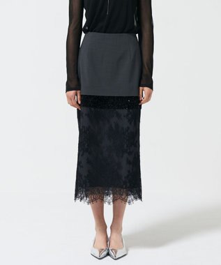 GRACE CONTINENTAL コンビタイトスカート グレー