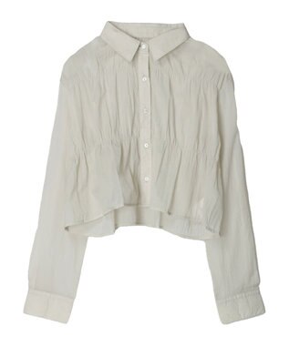 earth music&ecology シャーリングシャツ Gray Beige