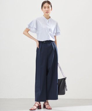 組曲 S スーパーライトストレッチ ワイドパンツ ネイビー系