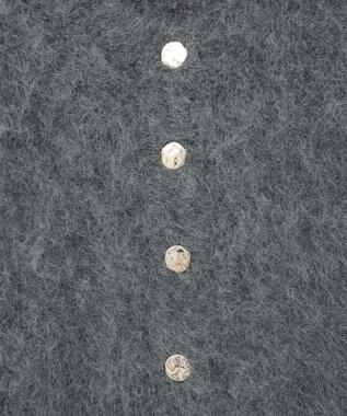 earth music&ecology クルーネックシャギーカーディガン グレー