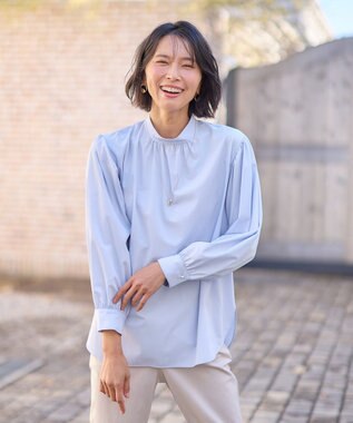 ANY 【UVカット/抗菌防臭/速乾】エニィファンクション スタンドカラーシャツ サックス