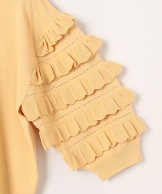 組曲 S 【WEB限定カラーあり】MINA 袖フリルニットプルオーバー イエロー系9