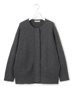 ICB ミルドウール ニットブルゾン チャコール系