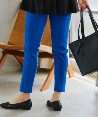 Tiaclasse 【接触冷感・洗える】はき痩せ美脚パンツ ブルー