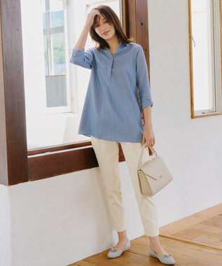 Tiaclasse 【接触冷感・洗える】はき痩せ美脚パンツ オフホワイト