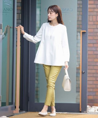 Tiaclasse 【接触冷感・洗える】はき痩せ美脚パンツ イエロー