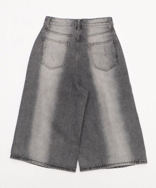 WEGO タイ付きダメージハーフデニムパンツ デニムブラック