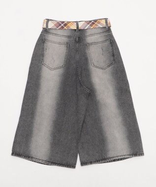 WEGO タイ付きダメージハーフデニムパンツ デニムブラック