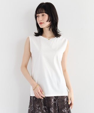 YECCA VECCA コットンスムースノースリーブトップス