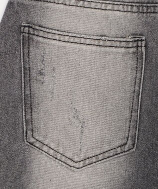 WEGO タイ付きダメージハーフデニムパンツ デニムブラック