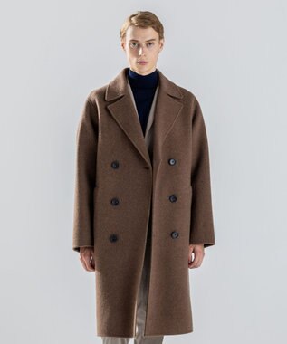 JOSEPH HOMME 【LEON掲載】【新素材】ウールキャメルリバー　ダブルブレストチェスターコート キャメル系