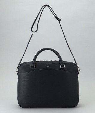 GOTAIRIKU 日本製【PELLE MORBIDA】型押しレザー ブリーフバッグ ネイビー系