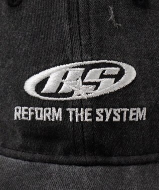 WEGO ダメージロゴ刺繍キャップ ブラック