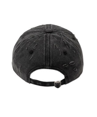 WEGO ダメージロゴ刺繍キャップ ブラック