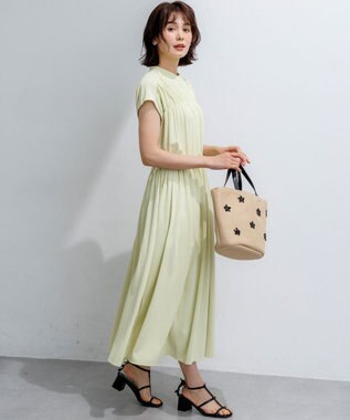 組曲 【加藤ローサさん着用】スウェットファンクションジャージー ワンピース ライム系