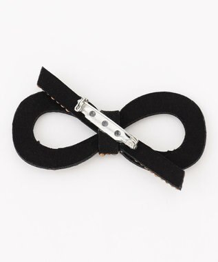 Feroux リボンビジュー ブローチ ブラック系