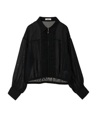 earth music&ecology フリルシャツ Black