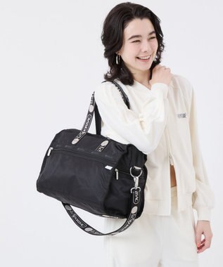 LeSportsac DELUXE MED WEEKENDER MH/ロゴジャガードブラックスナイデル ロゴジャガードブラックスナイデル