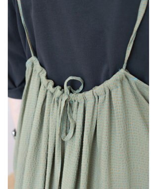 AMERICAN HOLIC ギンガムサッカーキャミワンピース Green