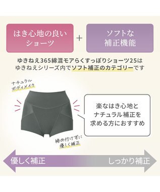 BRADELIS New York 【Yukine inc. 】ゆきねえ365綿混モアらくすっぽりショーツ25 深め 補正下着 補整 シャドーグレー