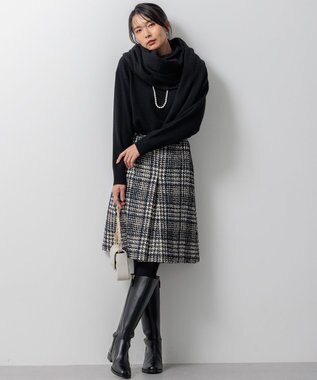 23区 【Oggi2月号掲載/洗える】ピュアカシミヤ クルーネック ニット ブラック系