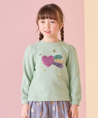 ANY KIDS ミラクルスパンコール トレーナー ミント×流れ星