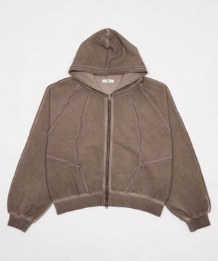 WEGO 【ユニセックス着用ITEM/MLサイズ展開】スウィッチングZIPパーカー ブラウン