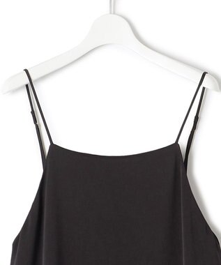 23区 S 【吸水速乾/防シワ/洗える】ジョーゼットサテン キャミソールワンピース ブラック系