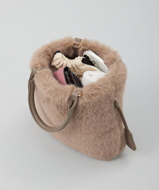 J.PRESS LADIES 【2way】エコファー バッグ ブラウン系