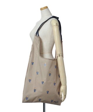 MOONBAT POLO RALPH LAUREN ベルト付きレインバッグ ポロベア総柄／撥水 透湿 ベージュ