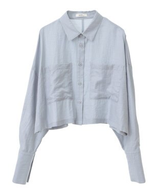 earth music&ecology Ｗポケットショートシャツ Sax