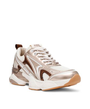 STEVE MADDEN SPEEDSTER-E リサイクリングランニングスニーカー シルバーゴールド