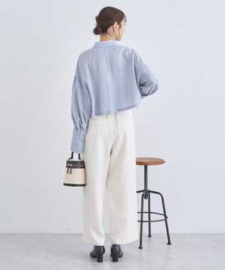 earth music&ecology Ｗポケットショートシャツ Sax