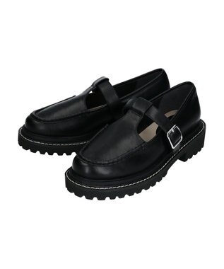 earth music&ecology ＯＲｉｅｎｔａｌＴＲａｆｆｉｃ　Ｔストラップシューズ Black