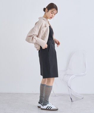 earth music&ecology Ｗポケットショートシャツ Beige