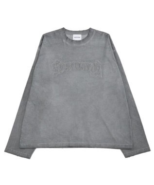 WEGO 【ユニセックス着用ITEM/MLサイズ展開】コールドダイダメージアップリケT（LS） グレー