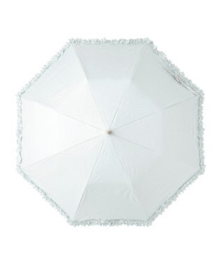 MOONBAT ランバン オン ブルー 晴雨兼用日傘 折りたたみ傘 ドビー×フリル 遮光 遮熱 UV オリーブグレー