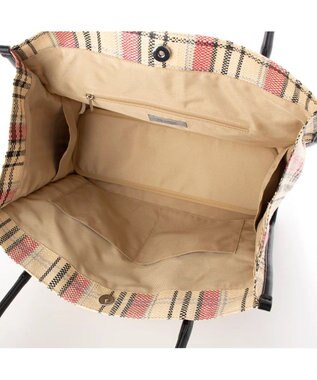 UNBILLION cachecache チェック柄ポリプロピレンシートトートバッグ ベージュ